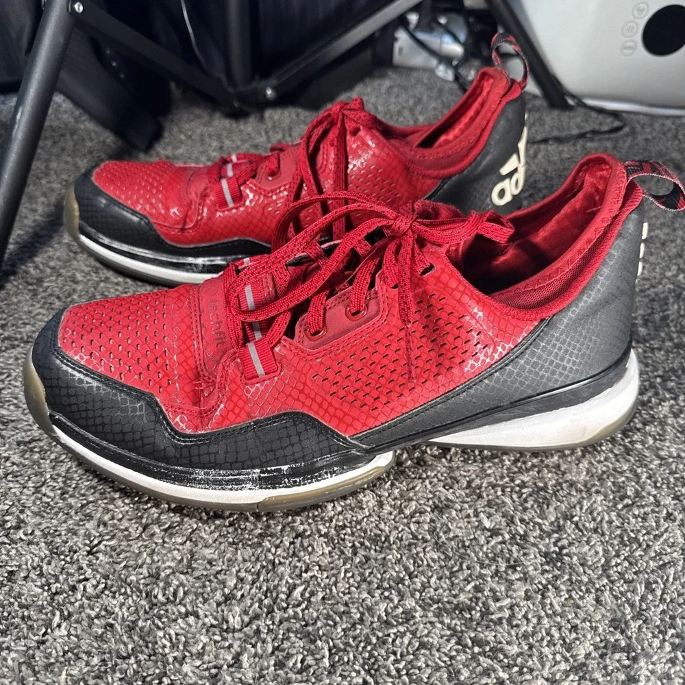 Adidas D Lillard Dame 1 Sneakers Shoes Red Black White Size 11.5
